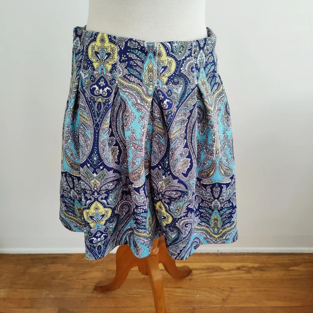 Paisley Print Skirt by INC Blue & Yellow • Size 10 • New w/o Tags
